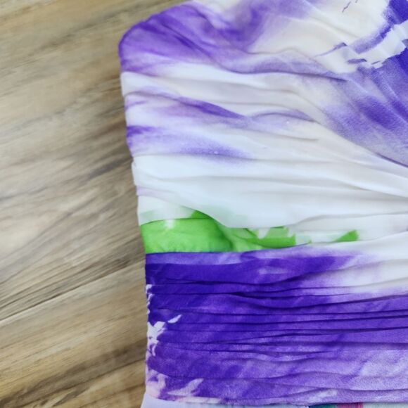 🔸️Dave & Johnny White, Purple, & Blue Floral Sleeveless Dress Size 13/14 - Picture 8 of 15